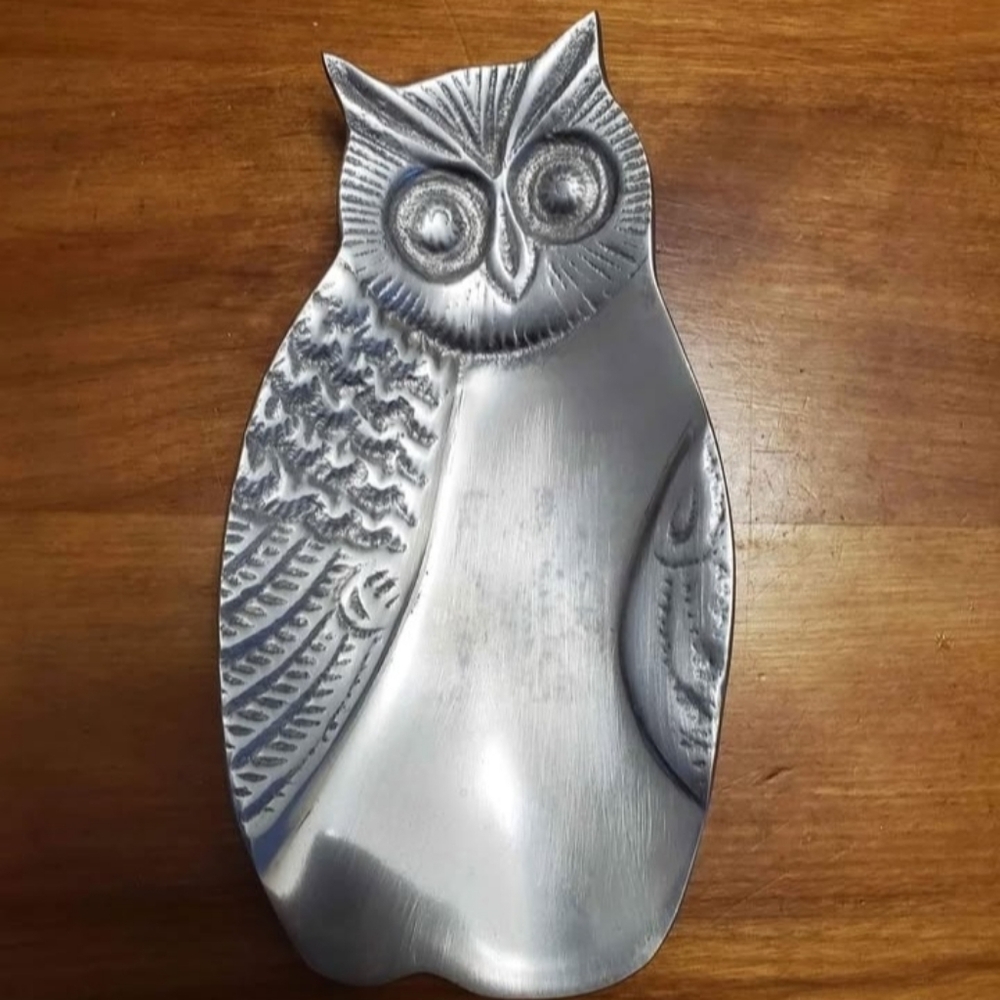 Aluminum Owl Shaped Tray Handmade In India